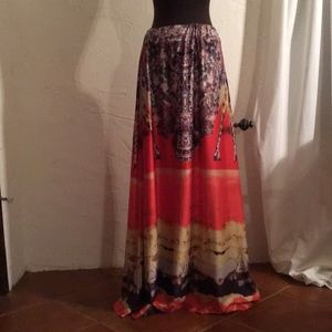 Safari print maxi skirt